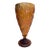 Contemporary Italian Amber Cristal Handmade Cut Vase For Sale