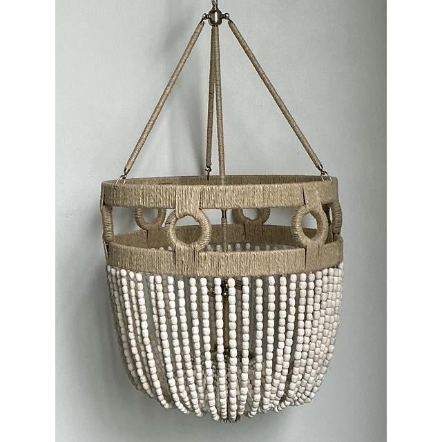 Metal Vintage Roshambeaux “Frankie Malibu” Beaded Chandelier For Sale - Image 7 of 12