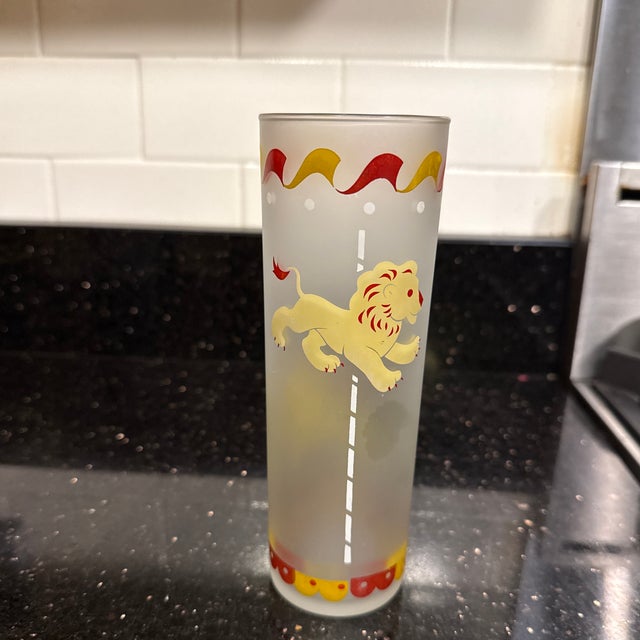 1950s 1950s Mid Century Modern Libby Carousel Hi Ball Glasses - Set of Four For Sale - Image 5 of 5