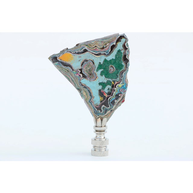 American Polished Graffiti Lamp Finial on Chrome For Sale - Image 3 of 5