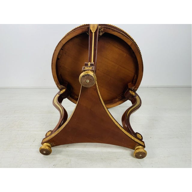 Vintage Regency Style Mahogany and Gilt Occasional Table For Sale - Image 10 of 11