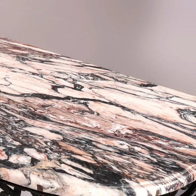 French Louis XV Style Wrought Iron & Marble Console Table 20th Century For Sale - Image 11 of 13