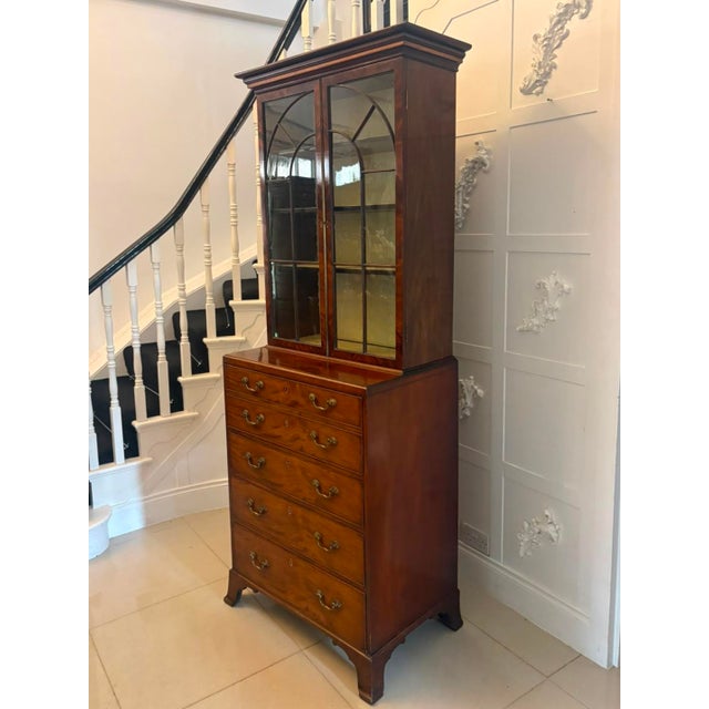 Late 18th Century Antique Georgian Astragal Glazed Mahogany Bookcase with Secretaire from Gillows, 1780s For Sale - Image 5 of 18