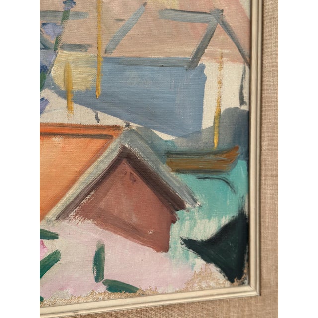 Carl Gunne, Figure by a Fence with Flowers, 1950s, Oil Painting on Canvas, Framed For Sale - Image 7 of 18