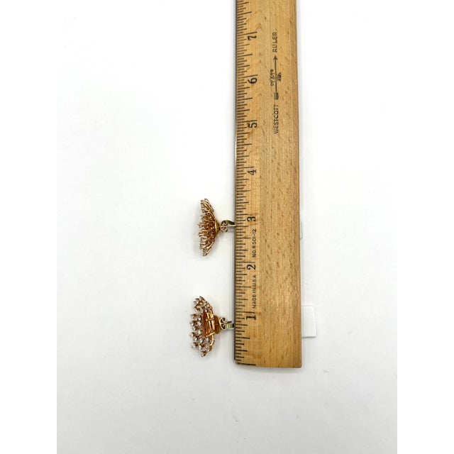 Orange Imperial Topaz Pear Shape & Diamond Earrings in 18k Rose Gold - 2 Pieces For Sale - Image 8 of 8