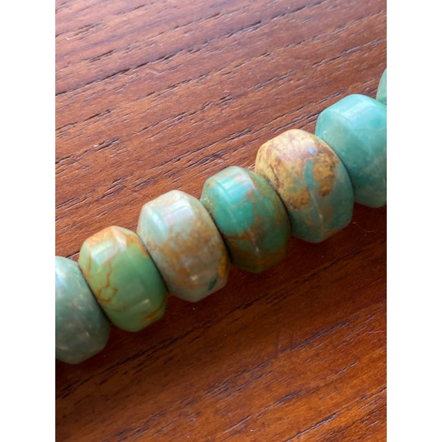 Modernist Graduated Turquoise + Sterling Silver Necklace For Sale - Image 12 of 12