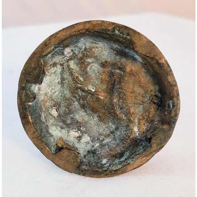 Vintage Bronzed Metal Nude Sculpture Man Male Figurine For Sale - Image 9 of 10