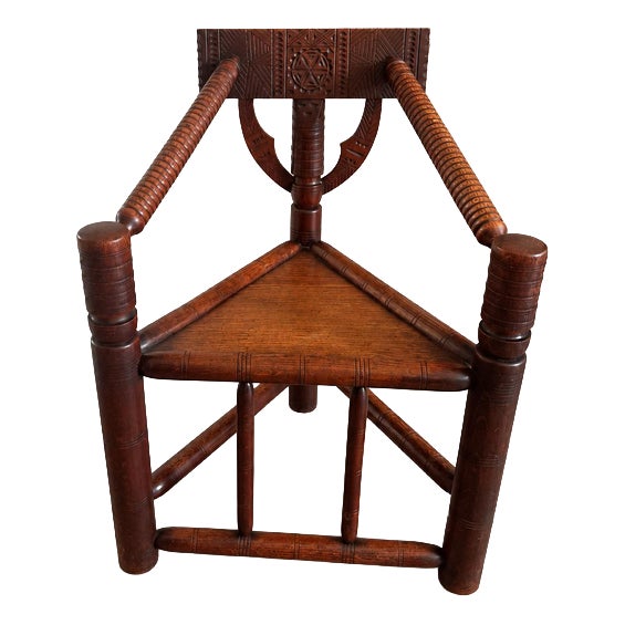 Antique 19th Century Oak Turners Corner Chair For Sale
