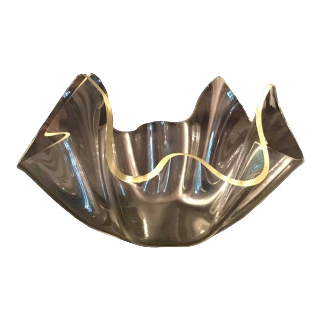 Mid-Century Lucite Sculptured Handkerchief Bowl, Circa 70's For Sale