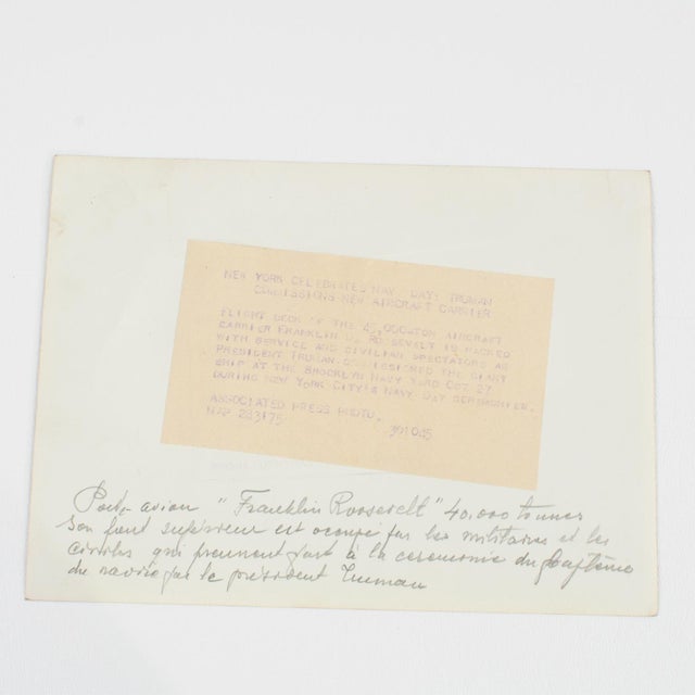 USS Roosevelt, New York Navy Day 1945, Silver Gelatin B and W Photography Framed For Sale In Atlanta - Image 6 of 8