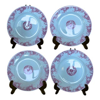 Antique Dessert Plates from Sarreguemines, 1900, Set of 4 For Sale