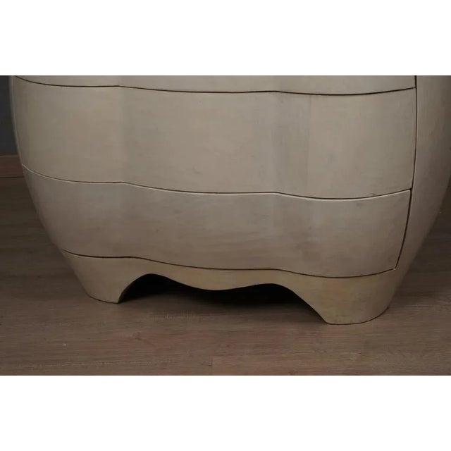 White Mid-Century Italian Goatskin Wooden Commode, 1980 For Sale - Image 8 of 10