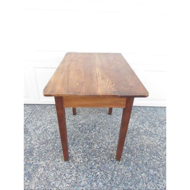 Brown Antique English Elmwood Side Table For Sale - Image 8 of 16
