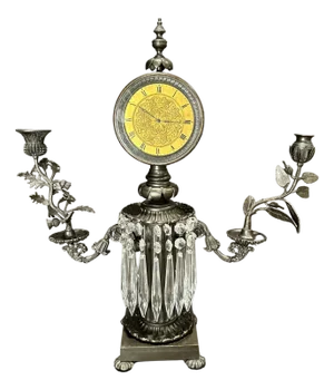 Late 18th Century Fine Unusual Bronze Girandole Mantel Clock
