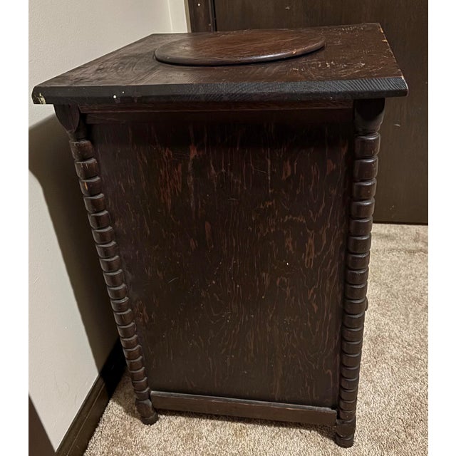 Wood Antique Solid Cherrywood Empire Side Table W/Spinner Top. For Sale - Image 7 of 12