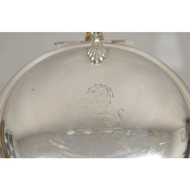 Victorian Vintage Epc Sheffield English Victorian Silver Plated Hinged Lid Silent Butler For Sale - Image 3 of 12