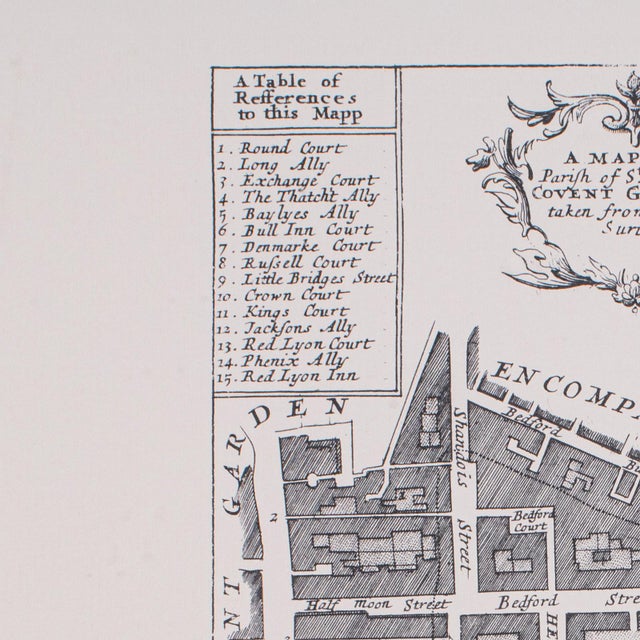 Vintage 18th Century Street Map, London, Covent Garden, the Strand, Cartography For Sale - Image 6 of 11