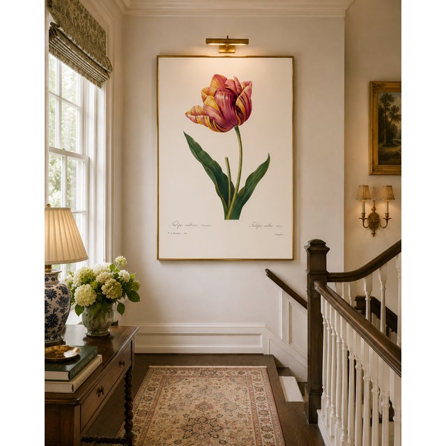 Pink Tulip by Pierre-Joseph Redouté, Vintage Botanical Art Print, 12" X 16" For Sale - Image 8 of 10