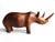 Mid-Century Modern Vintage Hand Carved African Teak Wood Rhino Figurine For Sale - Image 3 of 9