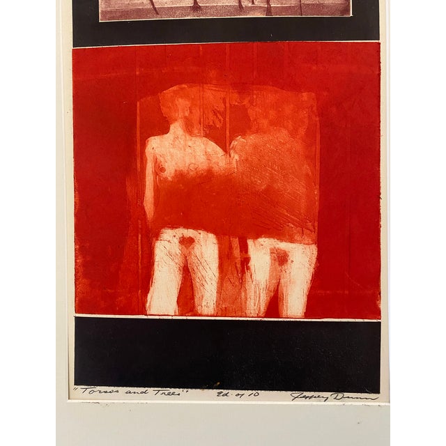 A compelling limited-edition mixed-media print titled Torso and Trees by American artist Jeffrey Dunne. The composition...