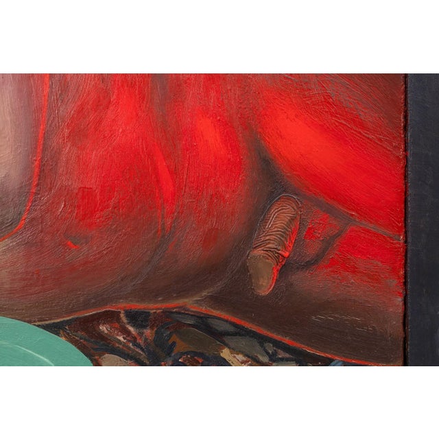 Red James Stephens - Picnic, 1988 Oil on Canvas Contemporary Figurative Surrealism For Sale - Image 8 of 10