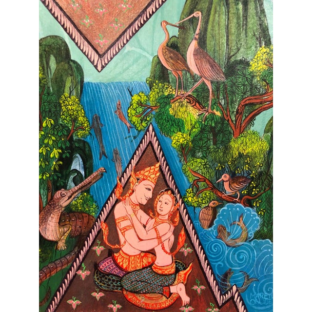 Late 20th Century Late 20th Century Original Indo Persian Painting Mughal For Sale - Image 5 of 5