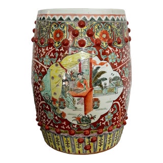 Vintage Chinese Ceramic Garden Stool For Sale