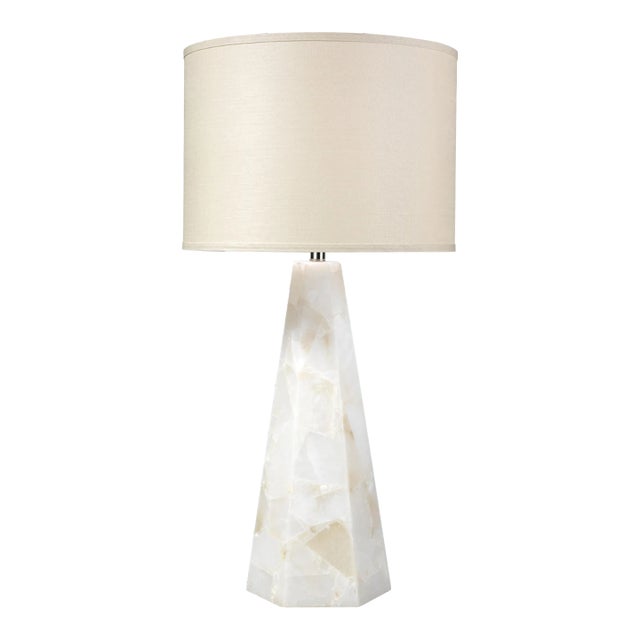 Jamie Young Borealis Hexagon Alabaster Table Lamp For Sale