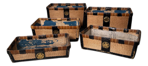 Japanese Woven Kōri Storage Baskets, 1890s, Set of 5