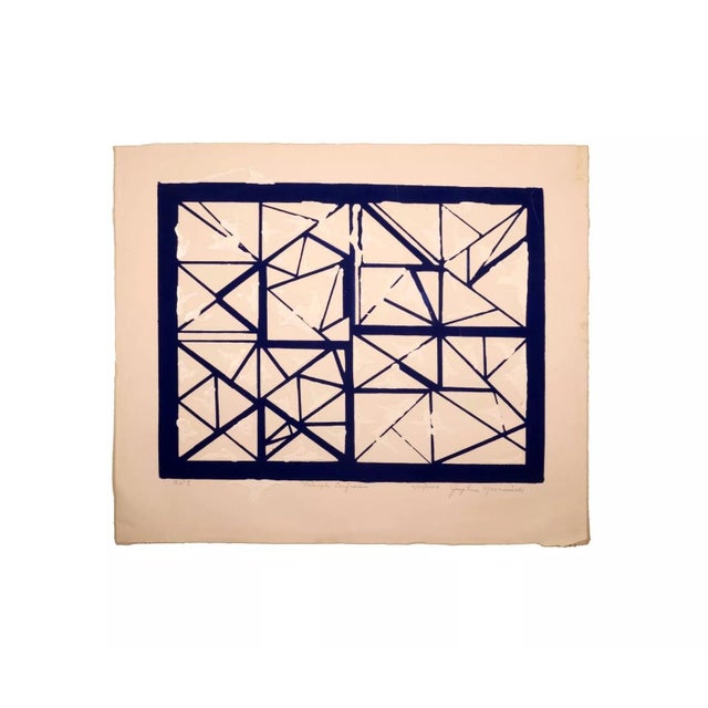 Contemporary Josep Marasovich Triangle Confusion Signed Op Art Geometric Serigraph on Paper For Sale - Image 3 of 10