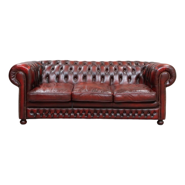 Chesterfield Sofa in Leather For Sale