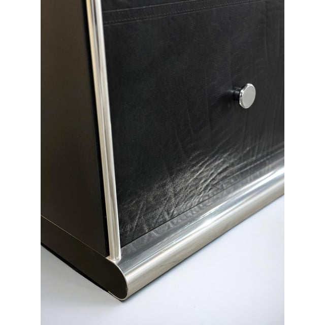I4 Mariani for Pace Leather and Chrome Cabinets/ Sideboard Set of Three For Sale In Dallas - Image 6 of 12