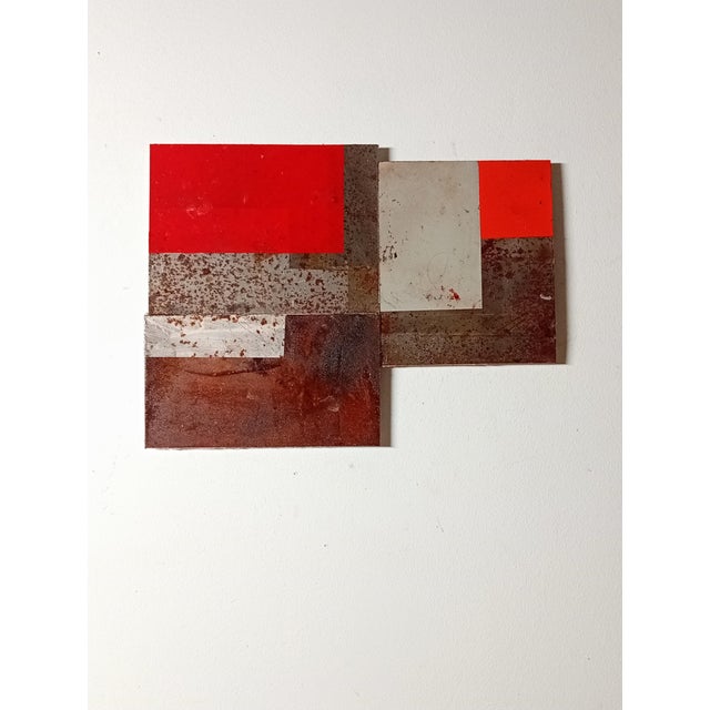 Brown Contemporary Abstract Aerosol, Tempera, Rust on Metal "N 192" by Andre Debono For Sale - Image 8 of 10