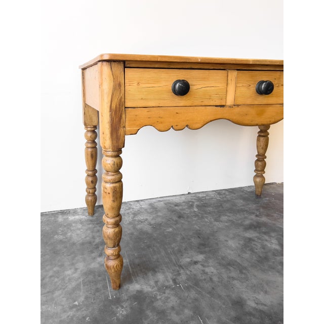 Tan Antique 19th Century English Pine Console Table For Sale - Image 8 of 9