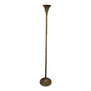 Gold Art Nouveau Torch Floor Lamp For Sale