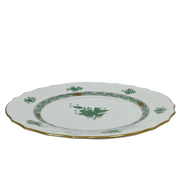 Chinese Bouquet Apponyi Green Dinner Plates from Herend, 1980s, Set of 6 For Sale - Image 6 of 8