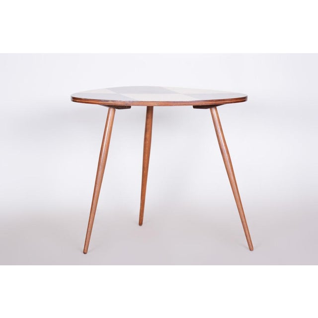 1950s Mid-Century Small Table in Beech and Umakart, Czech, 1950s For Sale - Image 5 of 8