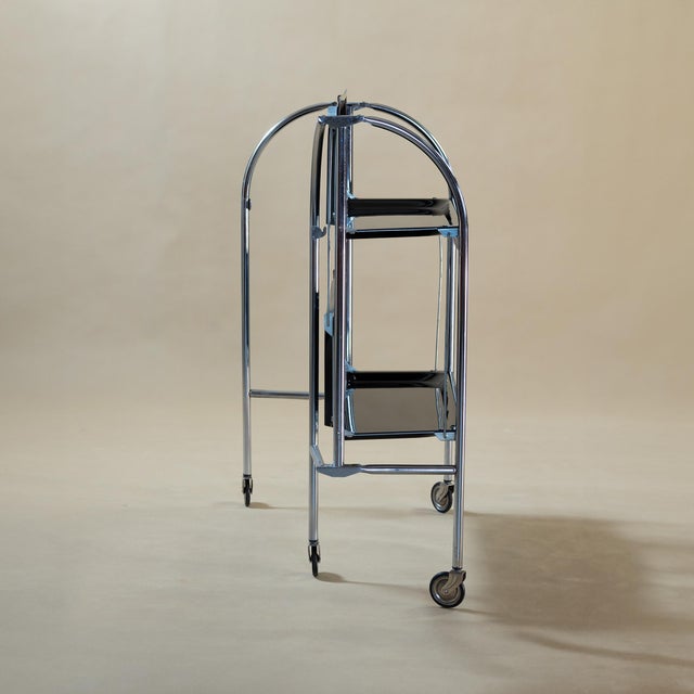 Metal Folding Serving Trolley, Czechoslovakia, 1970s For Sale - Image 7 of 11
