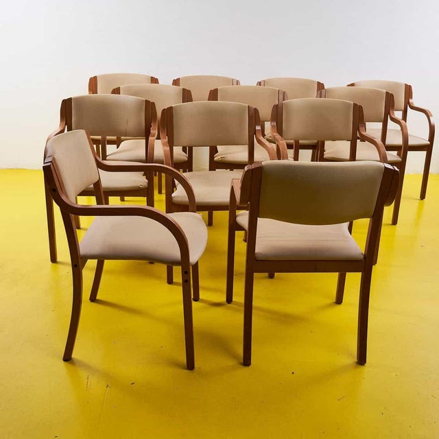 Brown Vintage Chairs with Wooden Frames, Set of 12 For Sale - Image 8 of 9