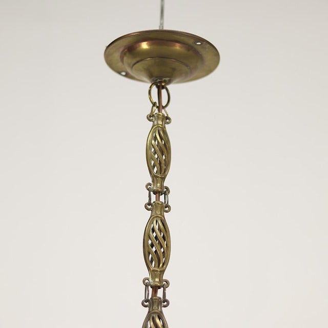 Traditional Art Deco Piecrust Hanging Lamp For Sale - Image 3 of 6