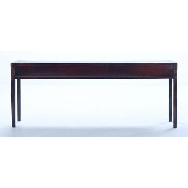 19th Century 19th Century Antique Chinese Three-Drawer Console or Sofa Table With Bronze Hardware For Sale - Image 5 of 11