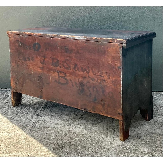 19th Century Vintage Primitive Blanket Chest For Sale - Image 5 of 9