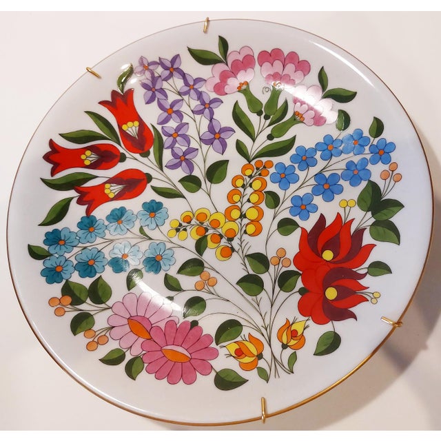 Hand-Painted and Numbered Plate from Kalocsa, Hungary, 1970s For Sale - Image 11 of 11