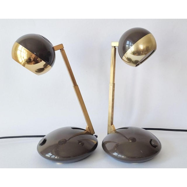 Brown Mid-Century Telescope Table Lamps from Eichhoff Werke, Germany, 1979, Set of 2 For Sale - Image 8 of 18