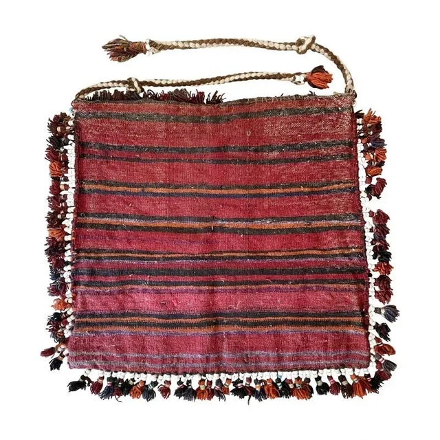1930s Early 20th Century Persian Hand-Knotted Qashqai Saddlebag For Sale - Image 5 of 7