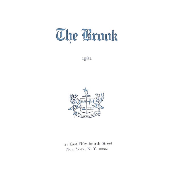 [68] pp. 1982 6 1/2" x 5 1/4" The Brook is a private club located at 111 East 54th Street in Manhattan in New York City....