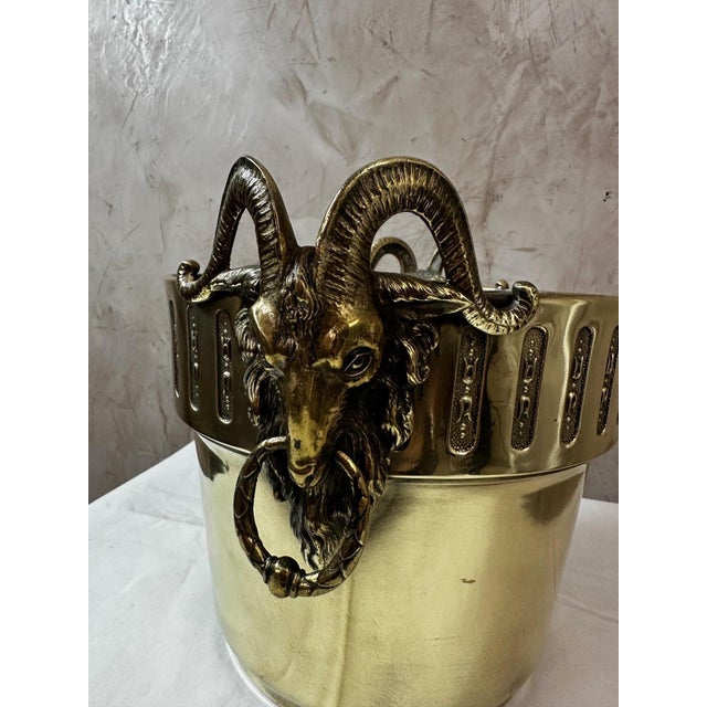 Vintage Brass Champagne Bucket For Sale - Image 4 of 11