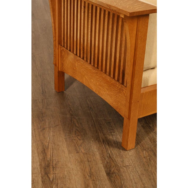 Stickley Mission Collection Prairie Spindle Oak Lounge Chair For Sale - Image 9 of 18