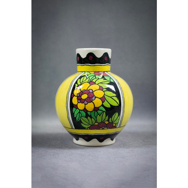 Art Deco Spinning-Top Vase in Polychrome Glazed Earthenware by Charles Catteau for Boch Frères Kéramis, 1921 For Sale - Image 3 of 11