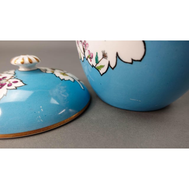 Minton England Antique Birds Turquoise Porcelain Soap Dish & Pitcher Set - 2 Pieces For Sale - Image 9 of 10